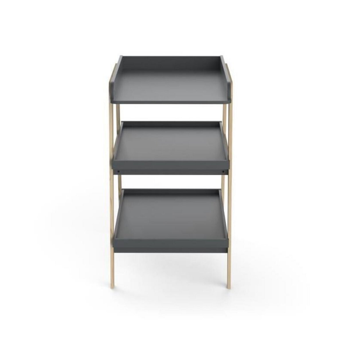 Demeyere Table a langer TSUGA - Bois massif et MDF - L.58 x P.71,1 x H.101,2 cm - Pour matelas 50x70 cm - Gris graphite