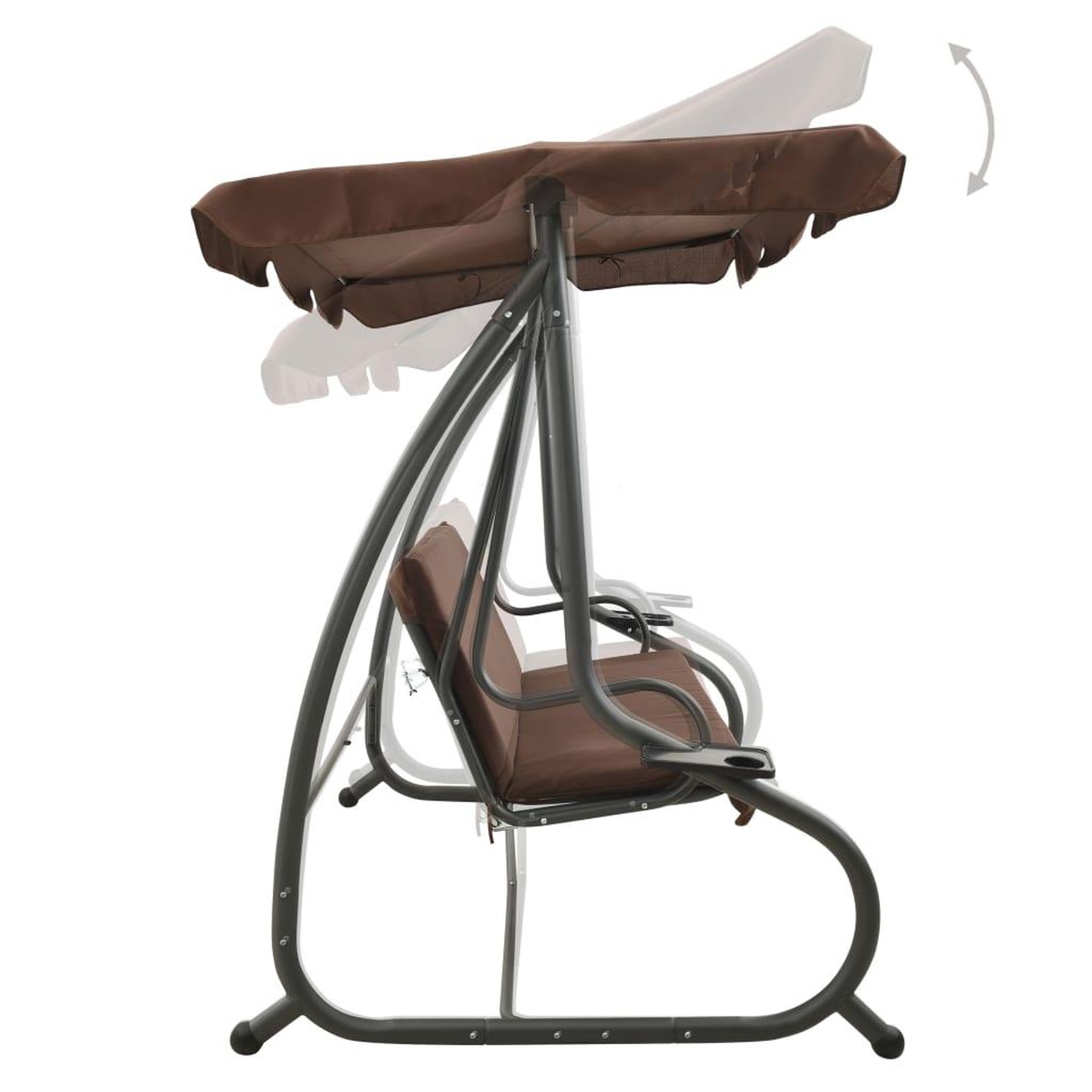 Voir la diapositive 5 : VIDAXL Balancelle d'exterieur avec auvent Couleur cafe