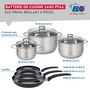 Voir la diapositive 2 : ELO Ensemble de 3 Poêles de cuisson 20, 24 et 28 cm et 3 faitouts 16, 20 et 24 cm Elo Prima Brillant