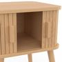 Voir la diapositive 5 : ID MARKET Lot de 2 tables de chevet ROMIE effet lattes 2 portes coulissantes