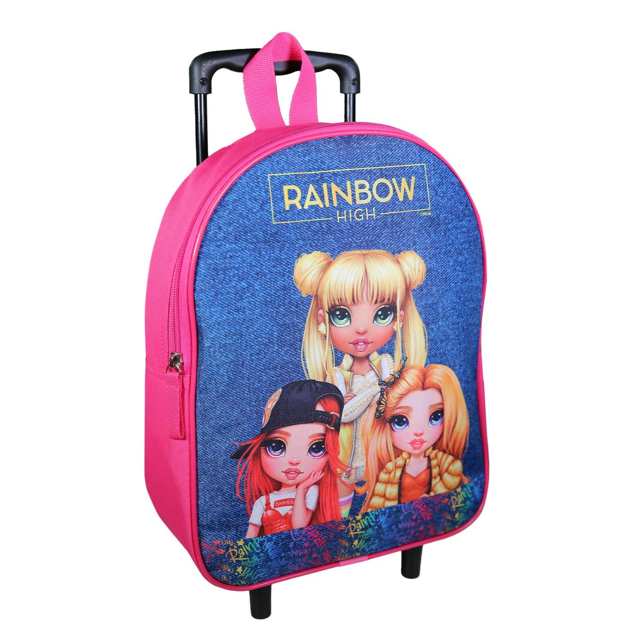 Voir la diapositive 2 : Bagtrotter Sac à dos à roulettes 32 cm maternelle Rainbow High Multicolore
