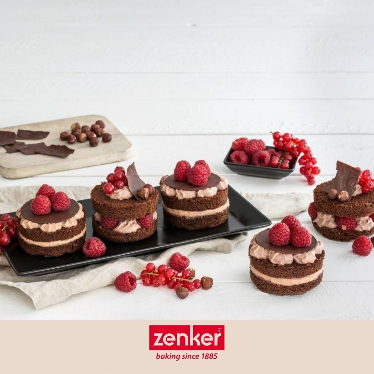 ZENKER Ensemble de 2 Plaques pâtisserie 12 mini Moules ronds amovibles 38 x 30 cm Zenker Black Metallic