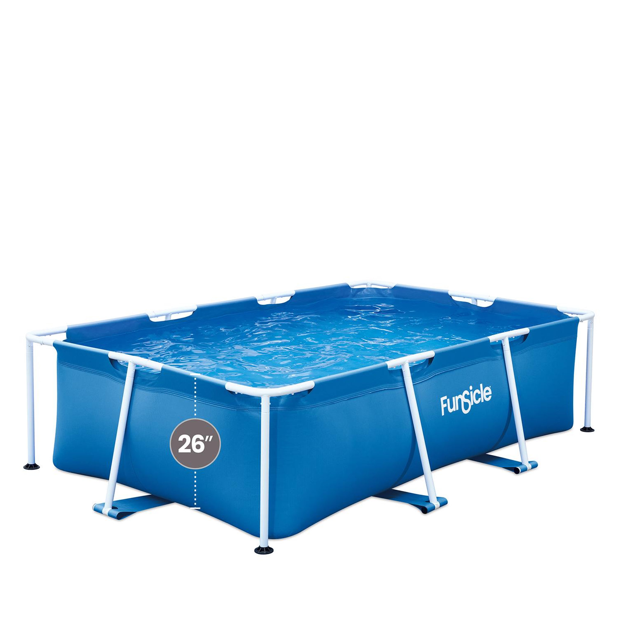 Voir la diapositive 2 : FUNSICLE Piscine tubulaire rectangulaire Funsicle  2,60 m x 1,60 m x 0,66 m