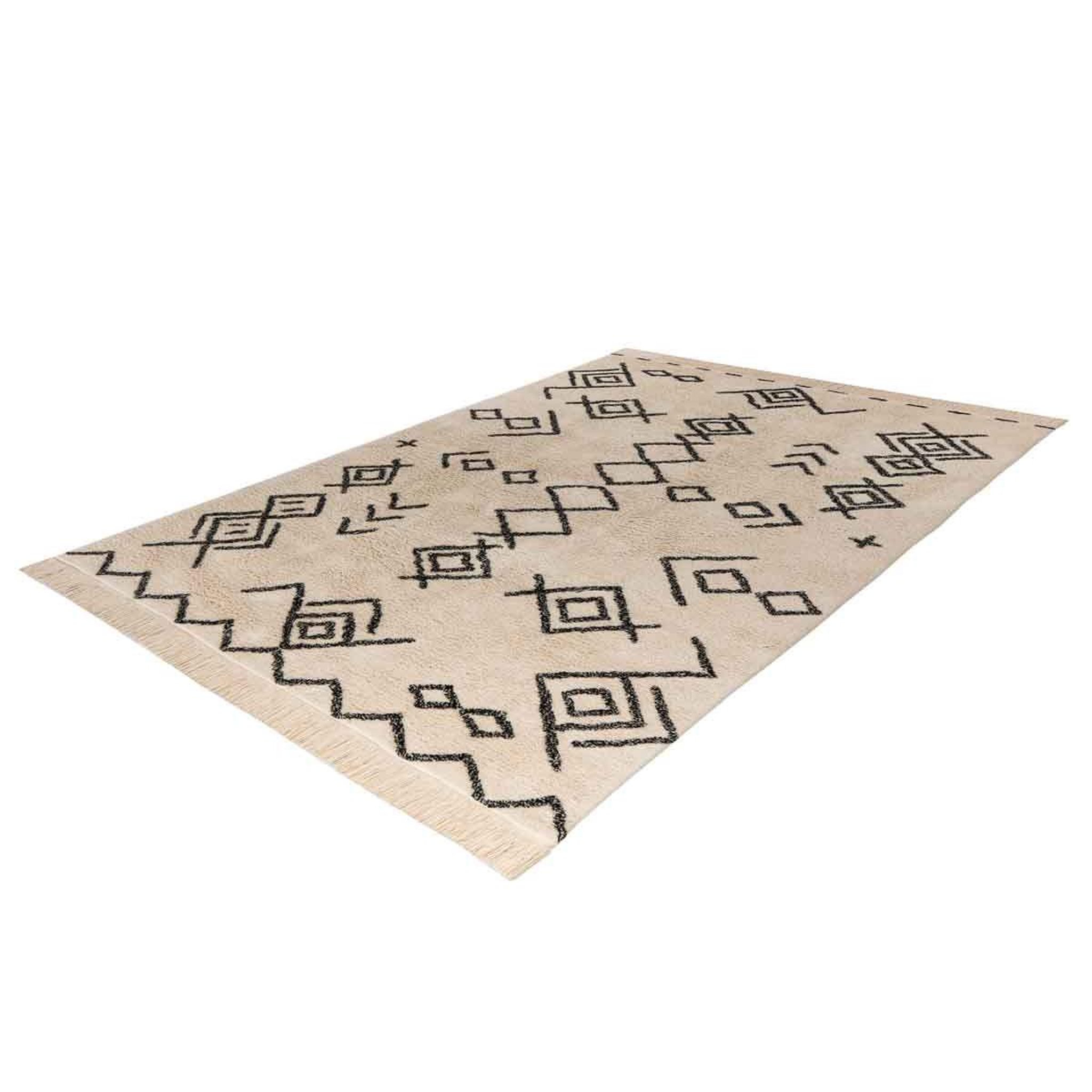 Voir la diapositive 2 : Paris Prix Tapis Tufté à la Main Ethnique  Mylen III  Beige & Noir