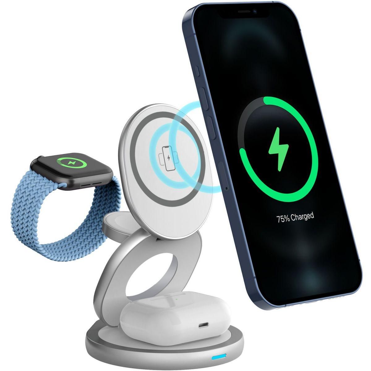 FORCE POWER Station de charge MagSafe pliable 3en 1 15W