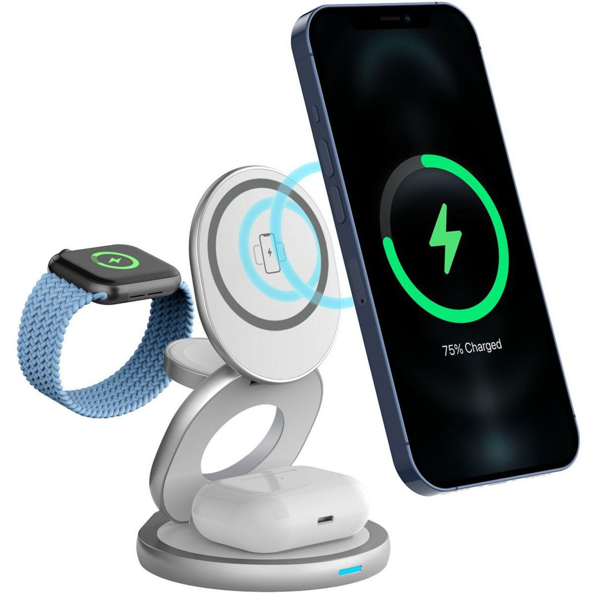 FORCE POWER Station de charge MagSafe pliable 3en 1 15W