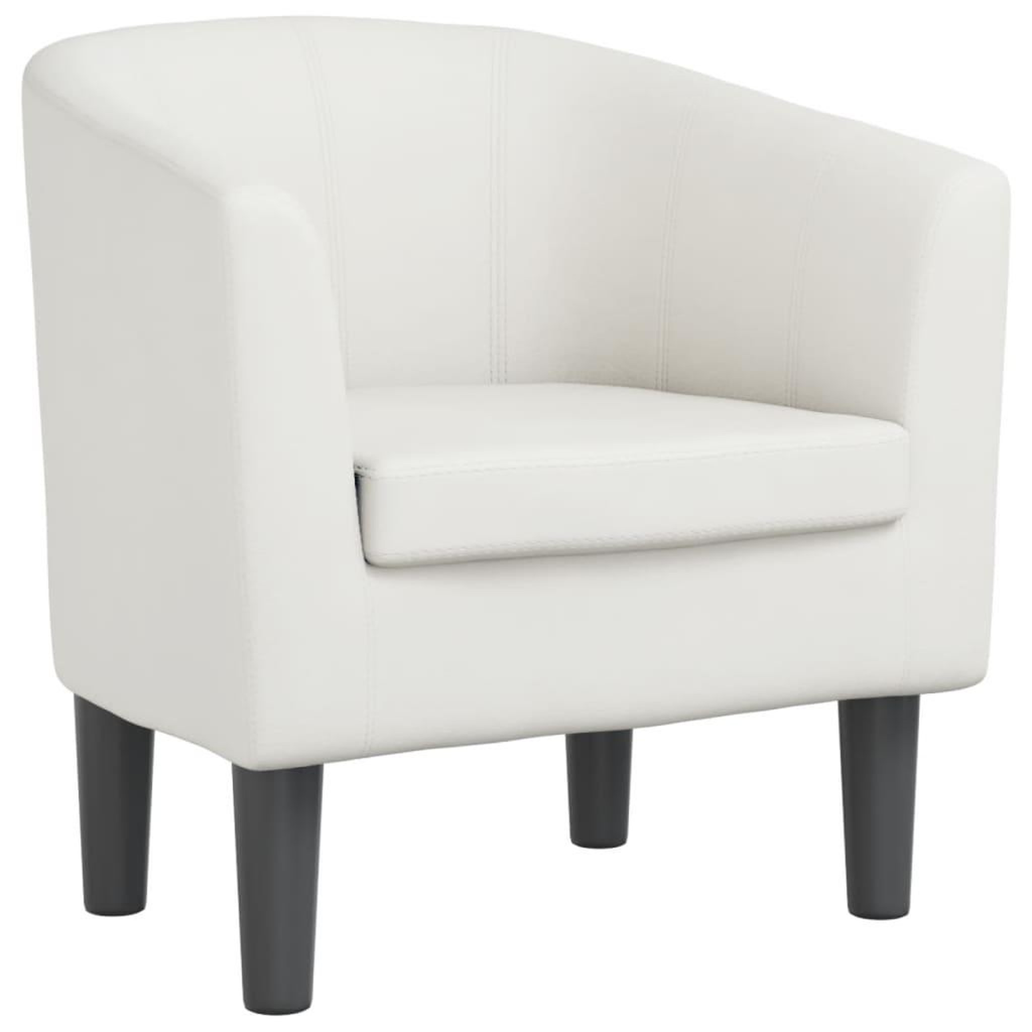 Voir la diapositive 2 : VIDAXL Fauteuil blanc similicuir