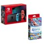 NINTENDO Console Nintendo Switch 1.2 Neon Rouge et Bleu + Nintendo Switch Sports