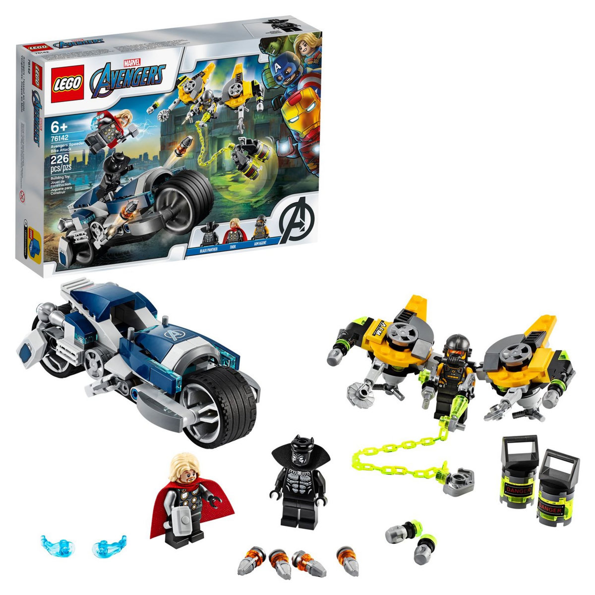 LEGO Super Héros Marvel 76142 - L'Attaque du Speeder Bike des Avengers 