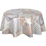 HABITABLE Nappe en toile cirée ronde HYTTE. Coloris disponibles : Beige, Rouge
