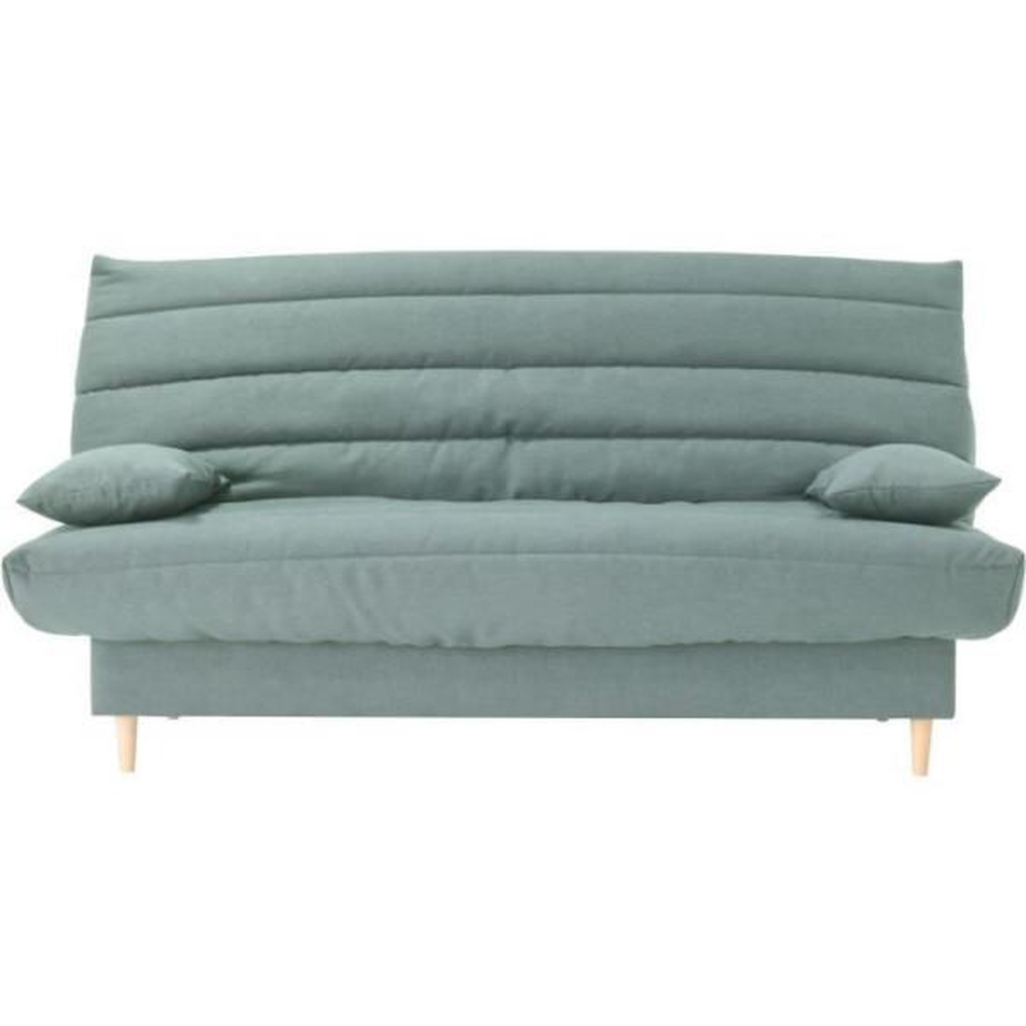 Voir la diapositive 1 : MARKET24 Clic clac 3 places - vert amande - Couchage 125x190 cm - Avec coussins
