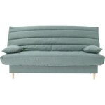 MARKET24 Clic clac 3 places - vert amande - Couchage 125x190 cm - Avec coussins