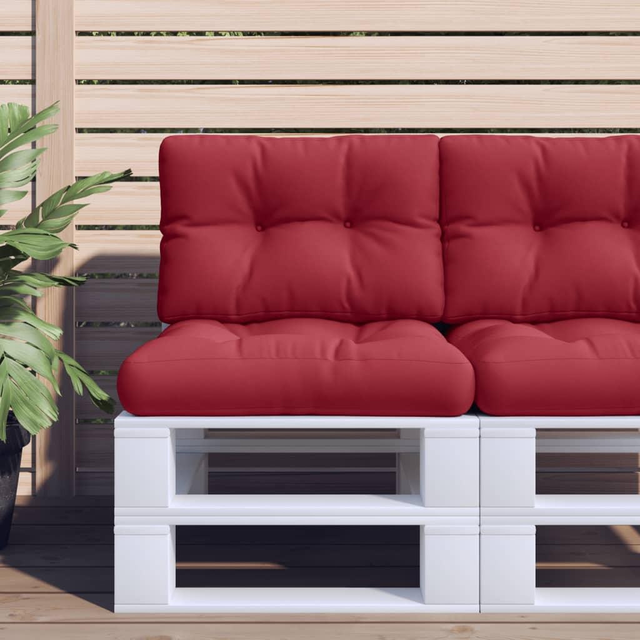 VIDAXL Coussin de palette rouge bordeaux 50x40x12 cm tissu