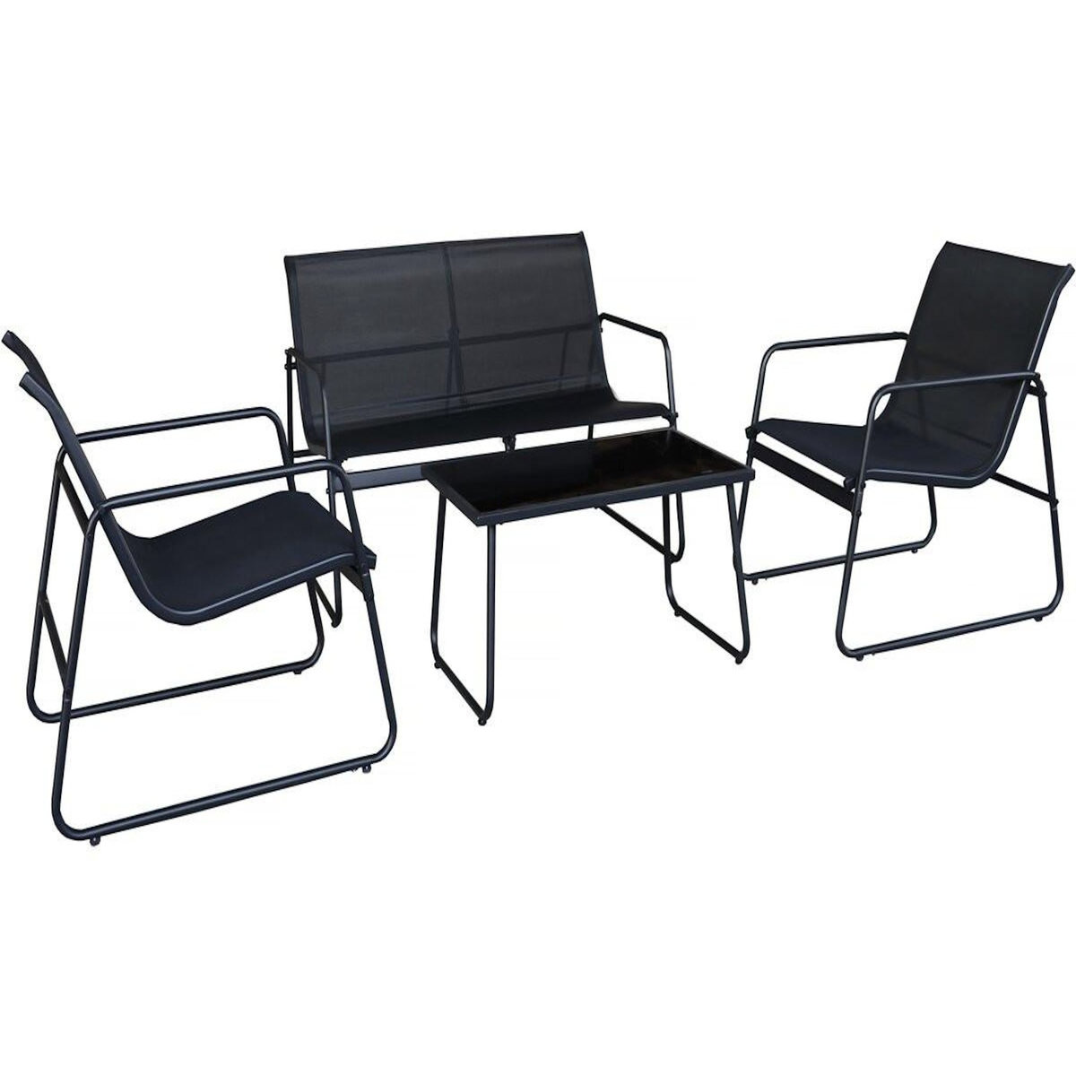 Habitat et Jardin Salon de jardin en métal  Fortaleza  - 4 places - Noir
