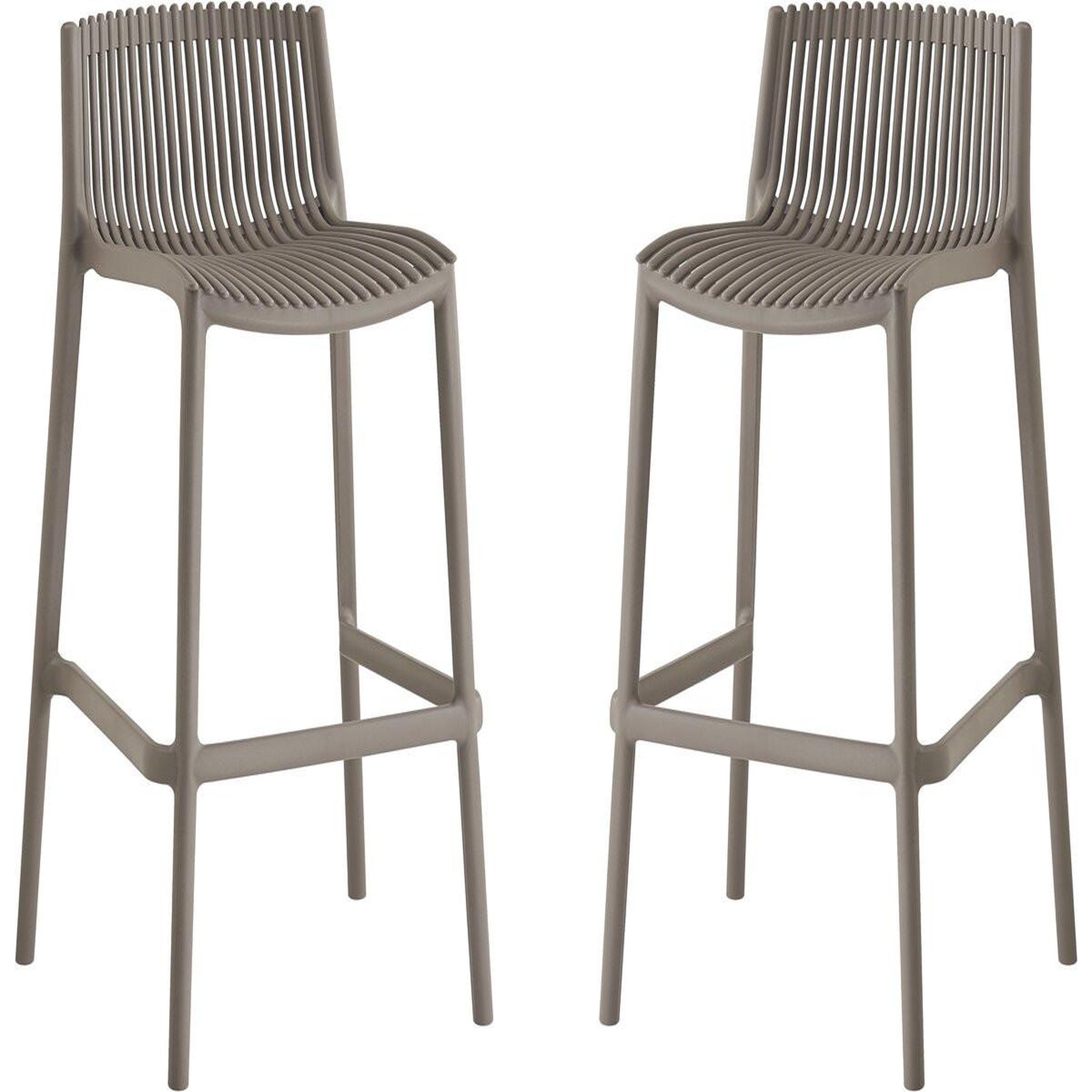 Habitat et Jardin Lot de 2 chaises hautes empilables en plastique  néora  - taupe