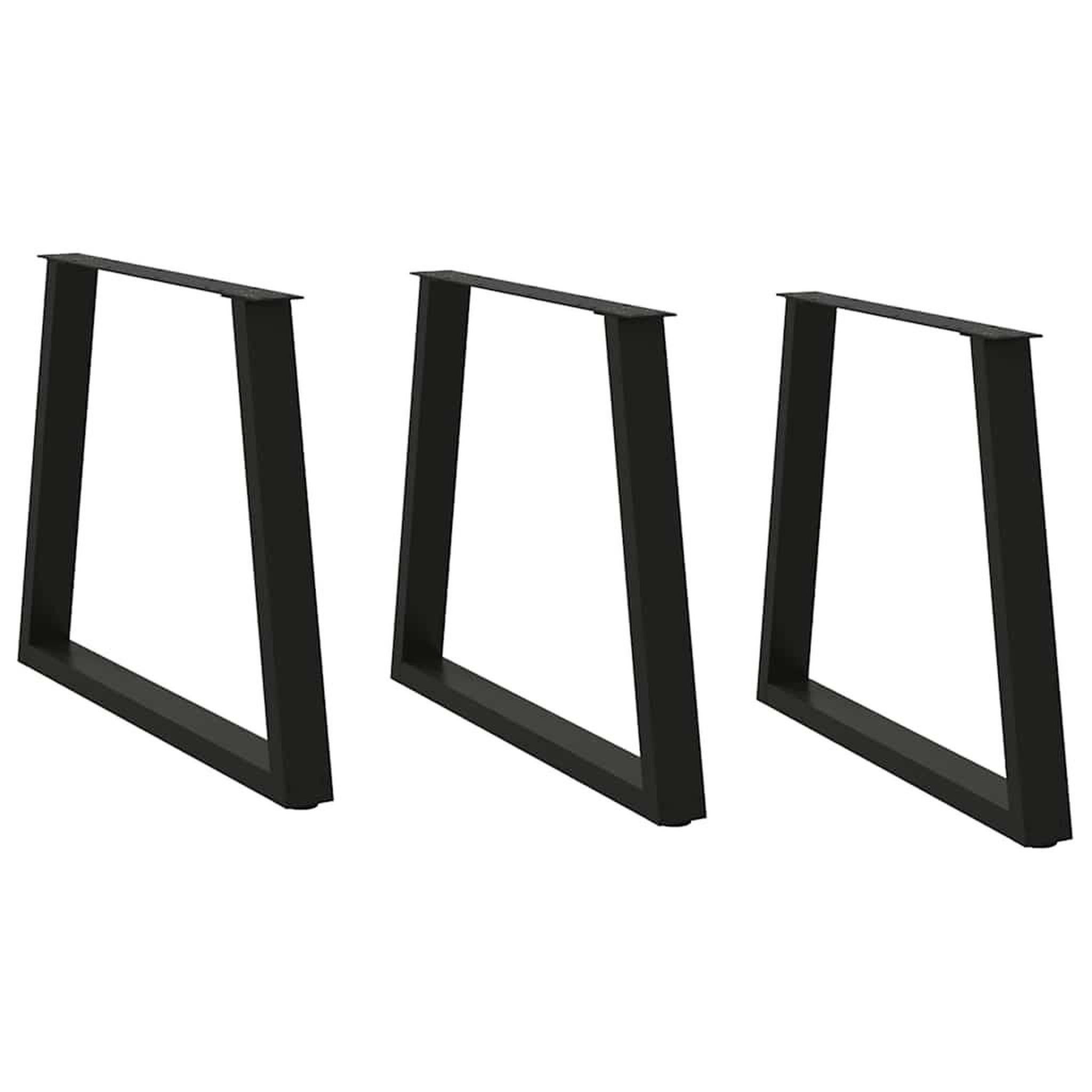 VIDAXL Pieds de table a manger forme de V 3 pcs noir 70x(72-73,3) cm