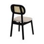 Voir la diapositive 5 : Rendez vous déco Lot de 2 chaises en bois clair, tissu beige et rotin synthétique - Maria