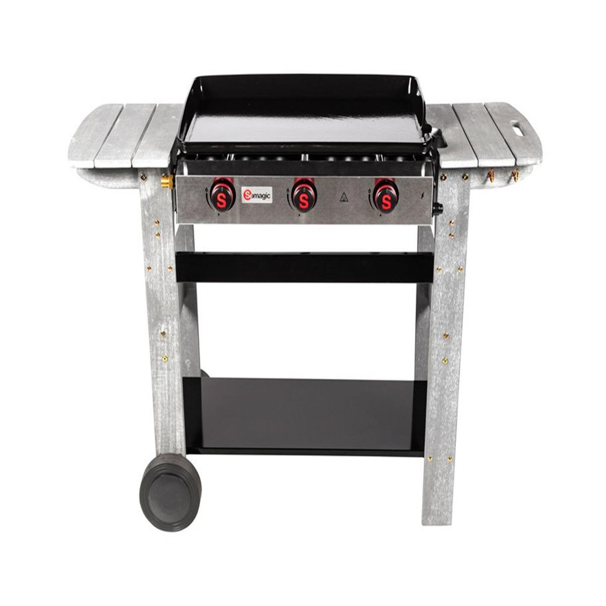 Voir la diapositive 2 : SOMAGIC Plancha gaz 3 brûleurs San Sebastian - 61 x 38,5 cm - 8 kW