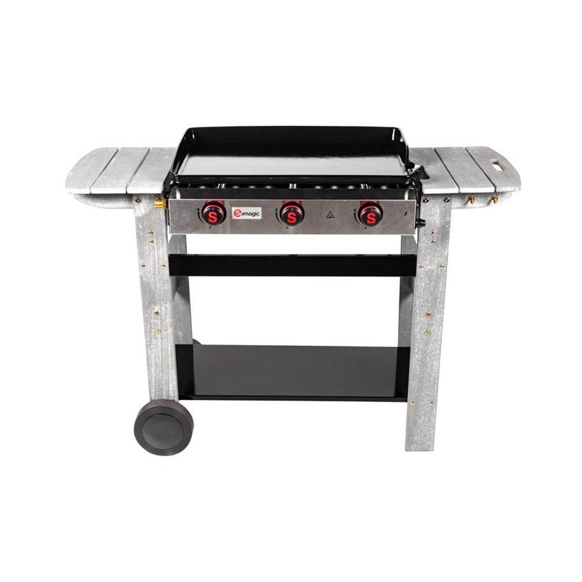 SOMAGIC Plancha gaz 3 brûleurs San Sebastian - 61 x 38,5 cm - 8 kW