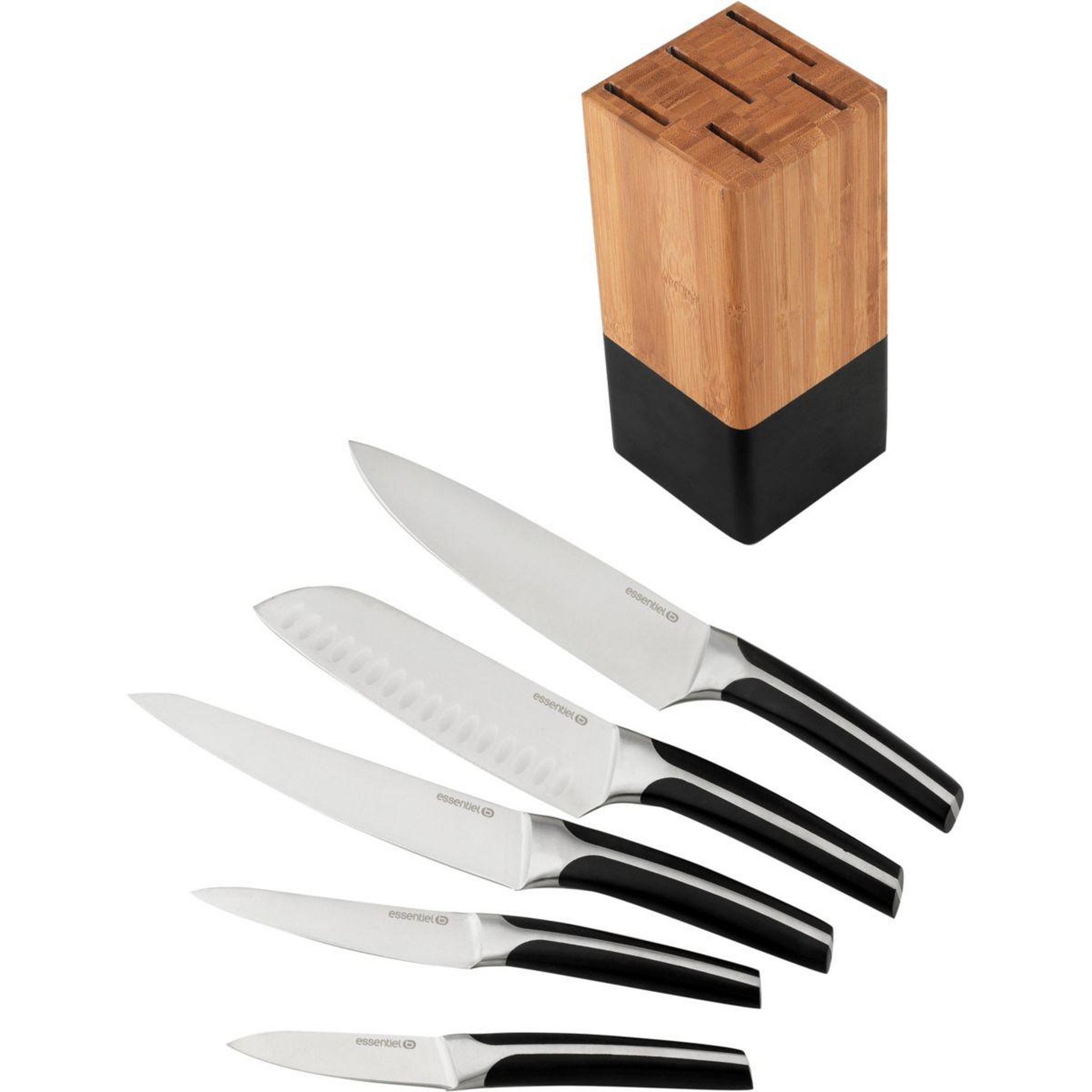 Voir la diapositive 2 : ESSENTIEL B Bloc couteaux bambou misoko avec 5 couteaux
