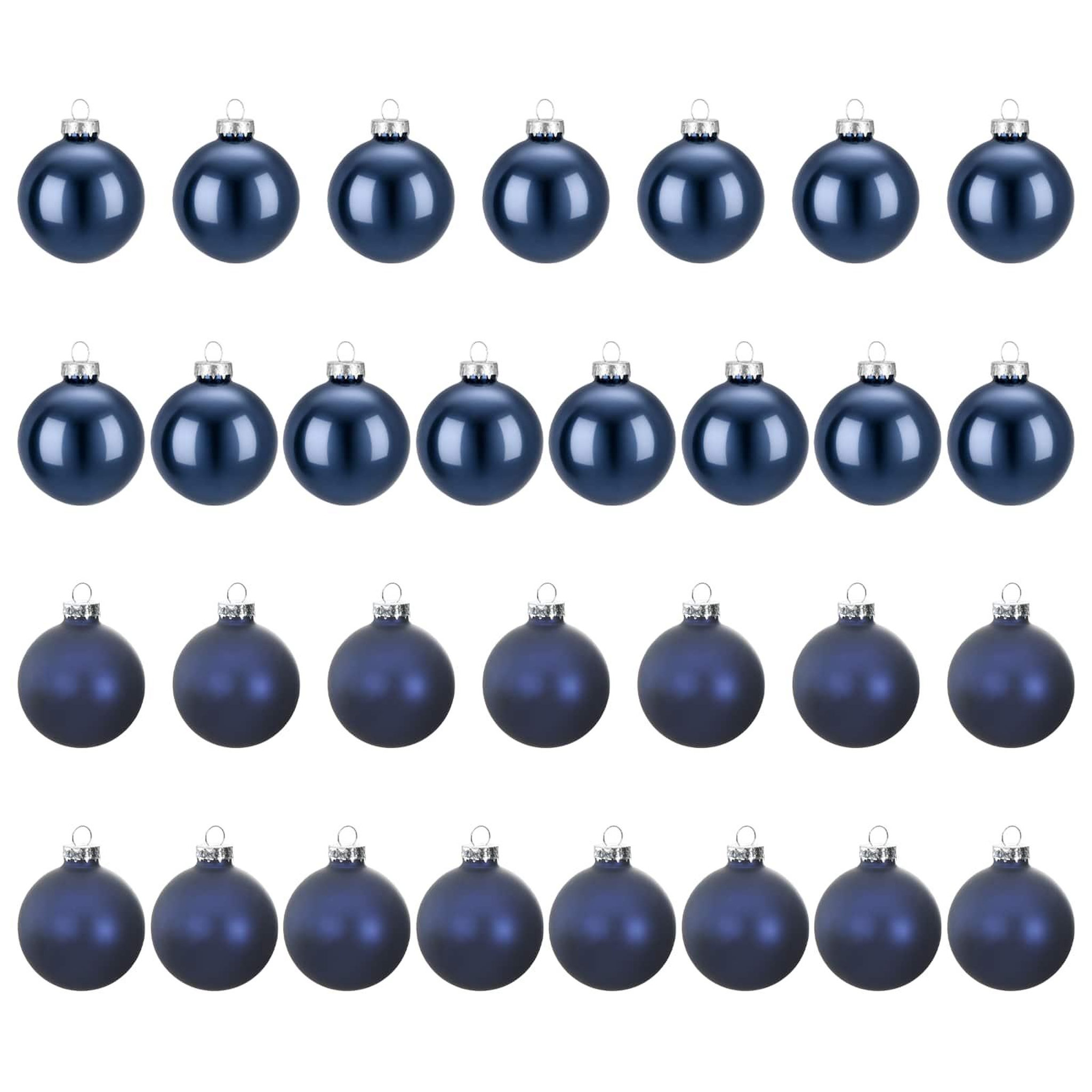 VIDAXL Ensemble de boules de Noël 30 pc Bleu 6 cm Polystyrene