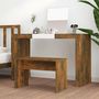 Voir la diapositive 3 : VIDAXL Tabouret de toilette Chêne fumé 70x35x45 cm Bois d ingénierie