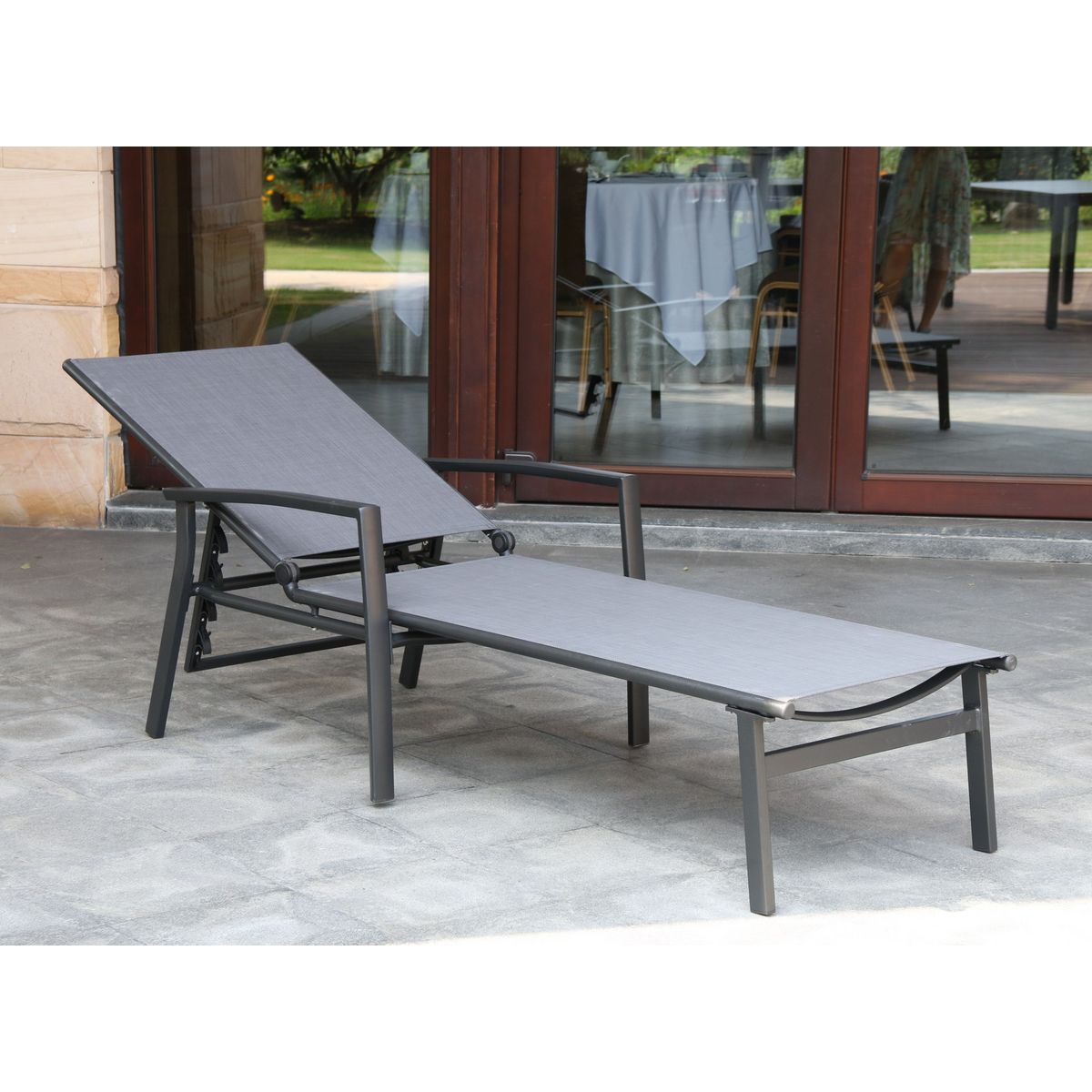 Bain de soleil aluminium anthracite CLARA