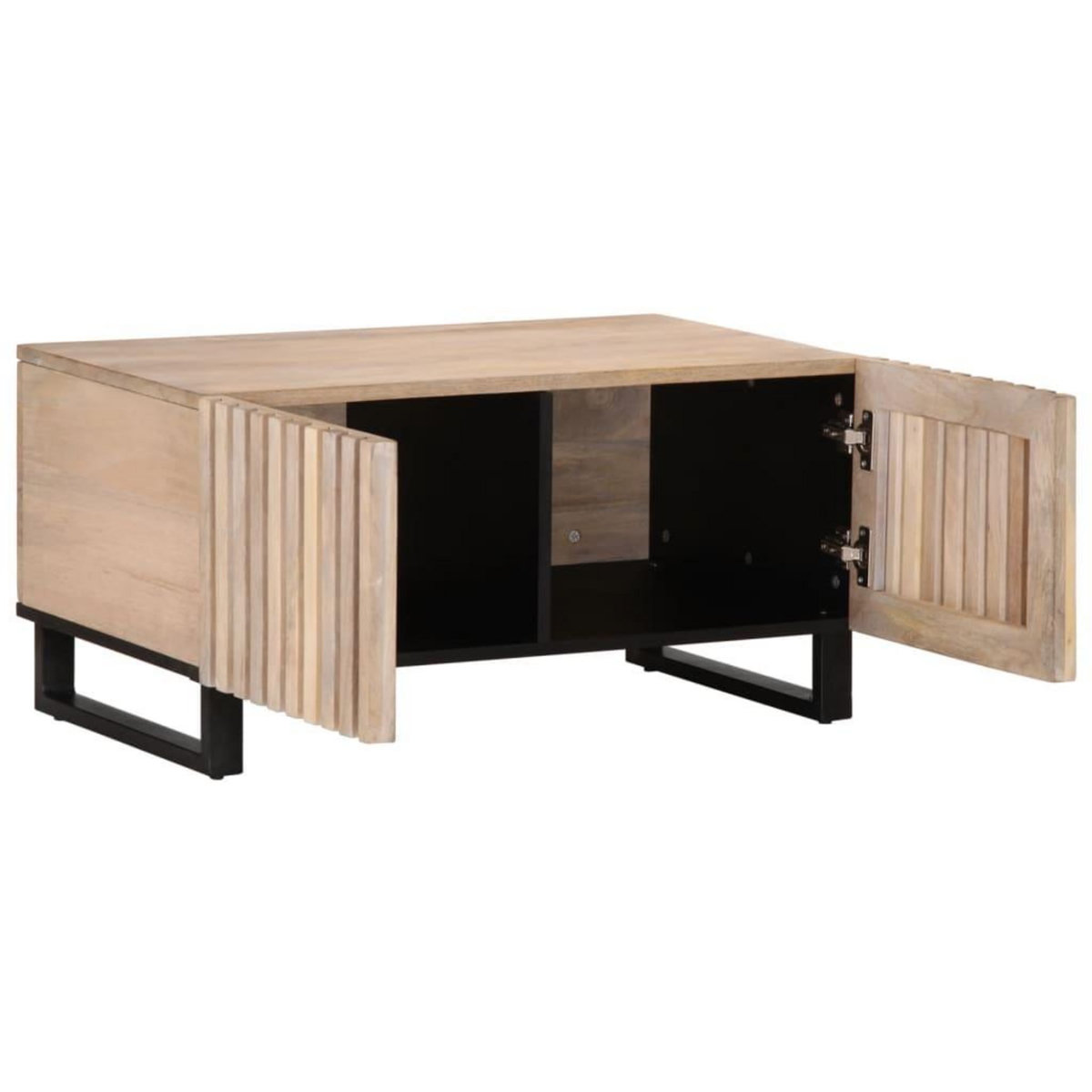 VIDAXL Table basse blanc 80x51x40 cm bois de manguier massif