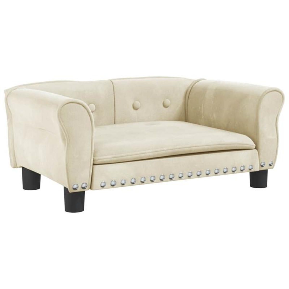 VIDAXL Lit pour chien crème 70x45x30 cm velours