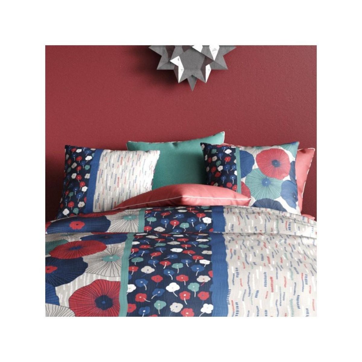 ATELIER DU COTON Housse de couette 240x220 AGUEDA + 2 taies coton 57 fils