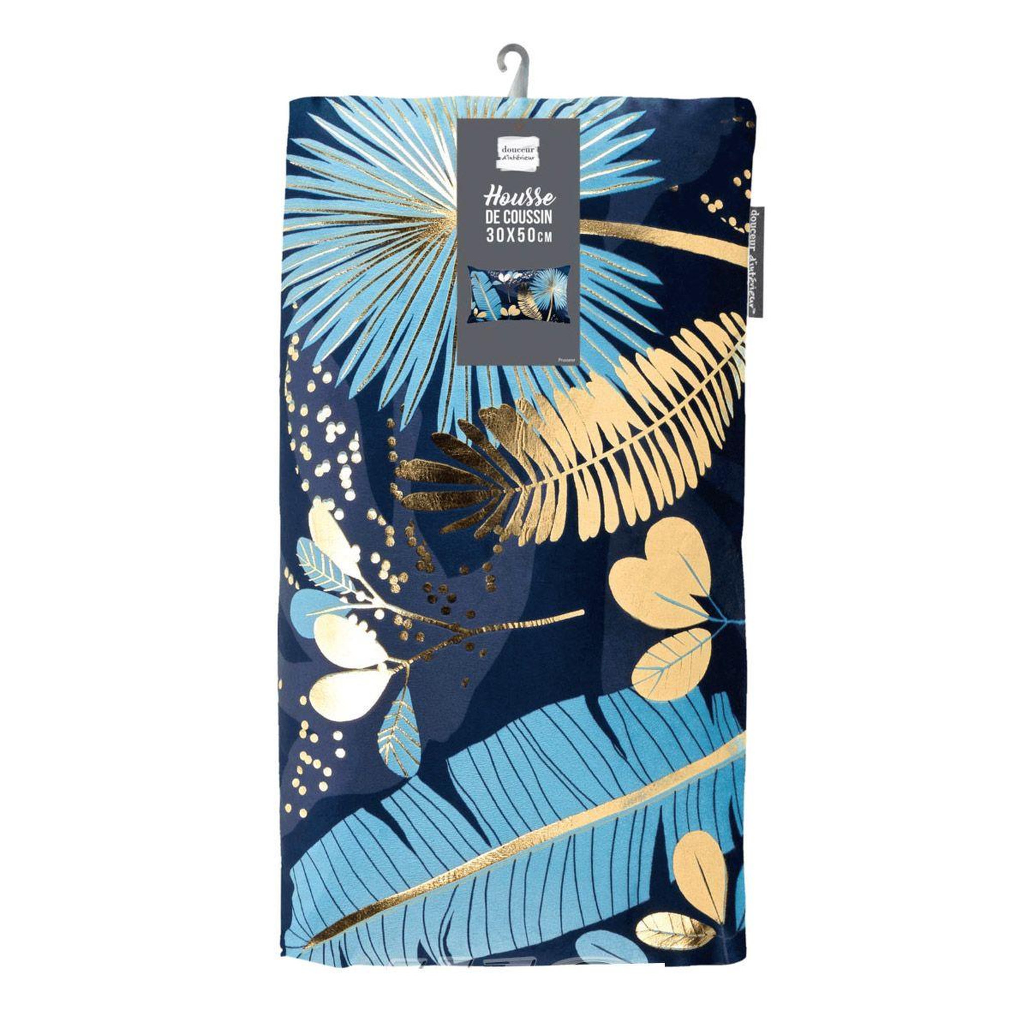 Voir la diapositive 3 : Douceur d'Intérieur Housse de coussin déco  prusseor  30x50cm bleu