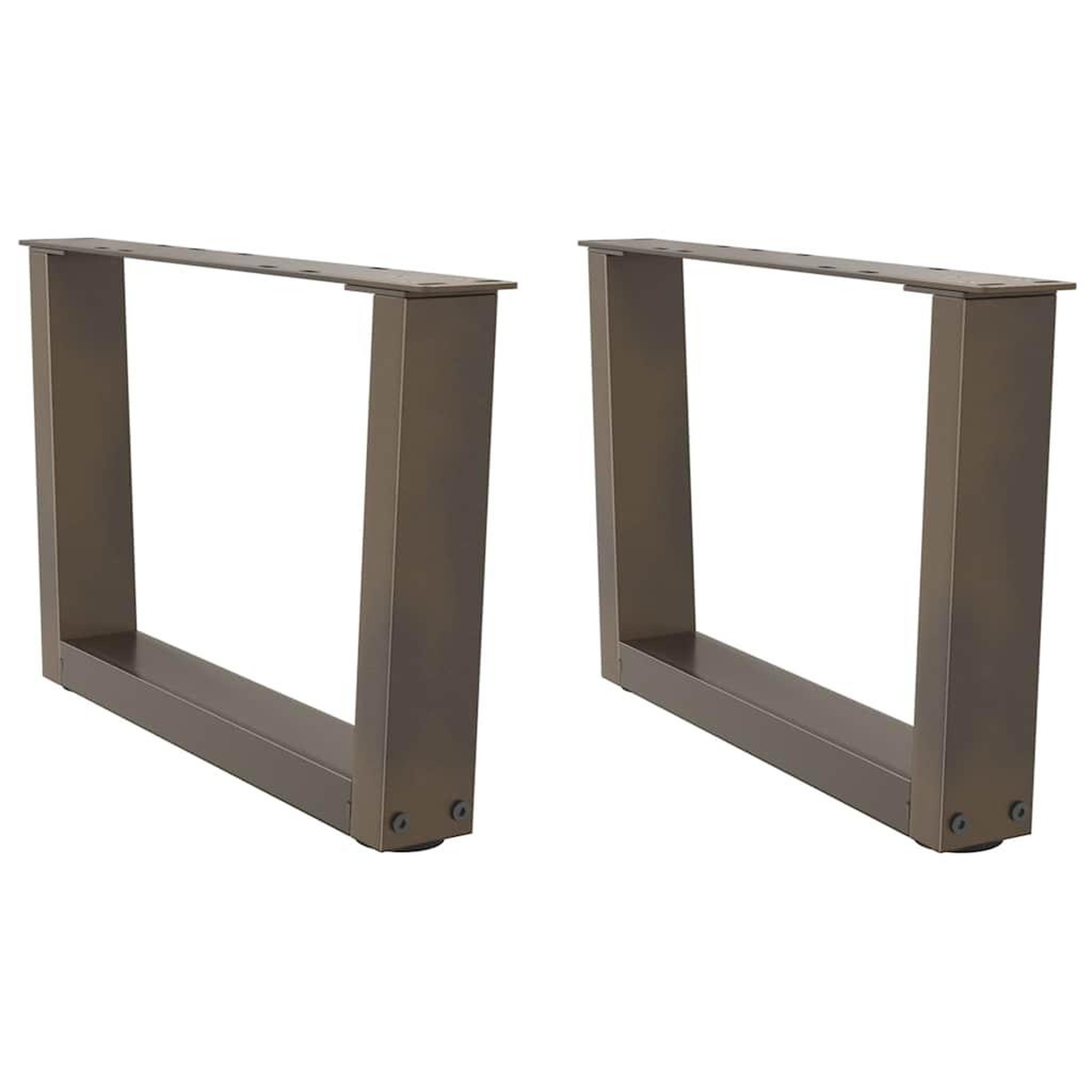 VIDAXL Pieds de table a manger forme V 2 pcs acier naturel acier