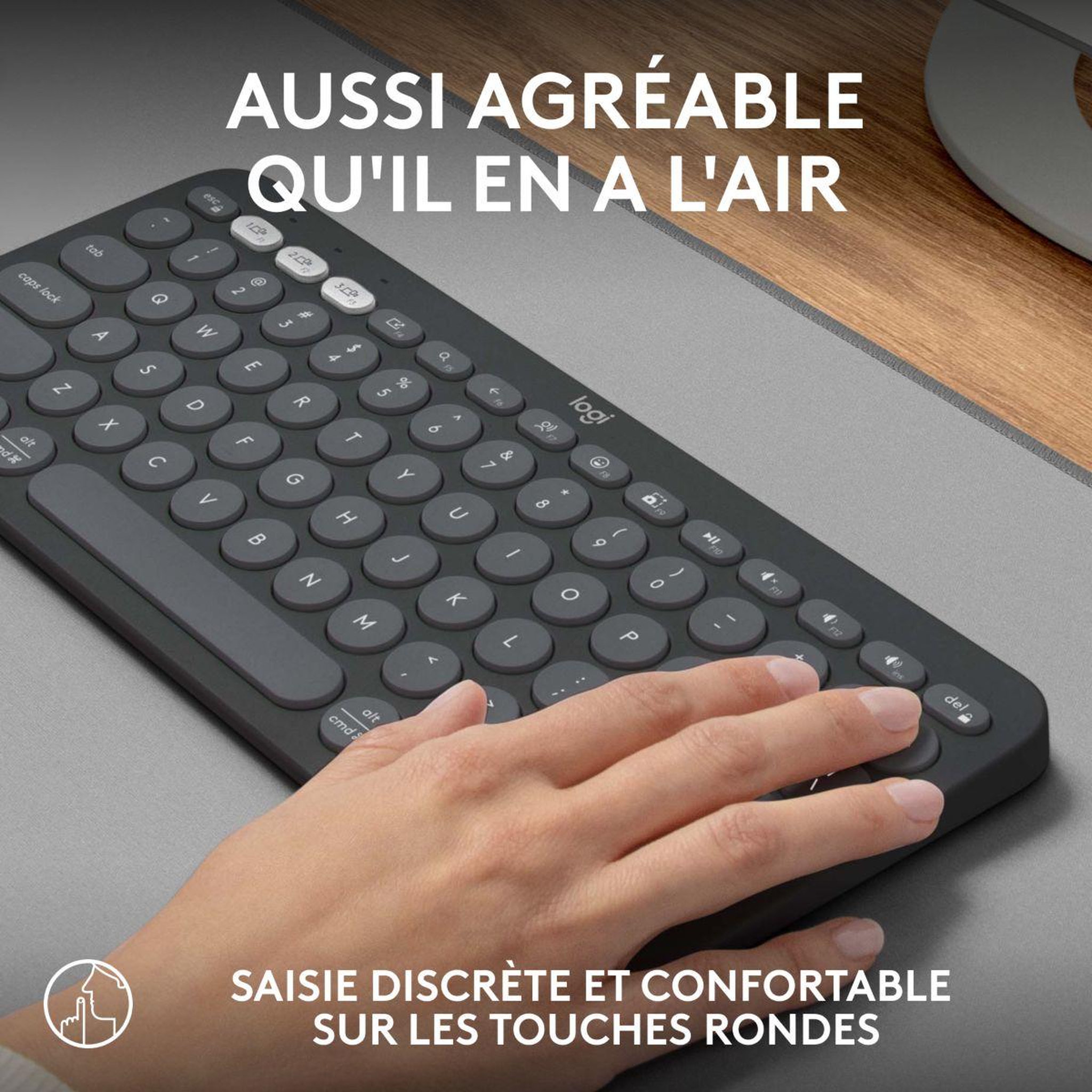 Voir la diapositive 5 : Logitech Clavier sans fil Pebble 2 K380s Graphite