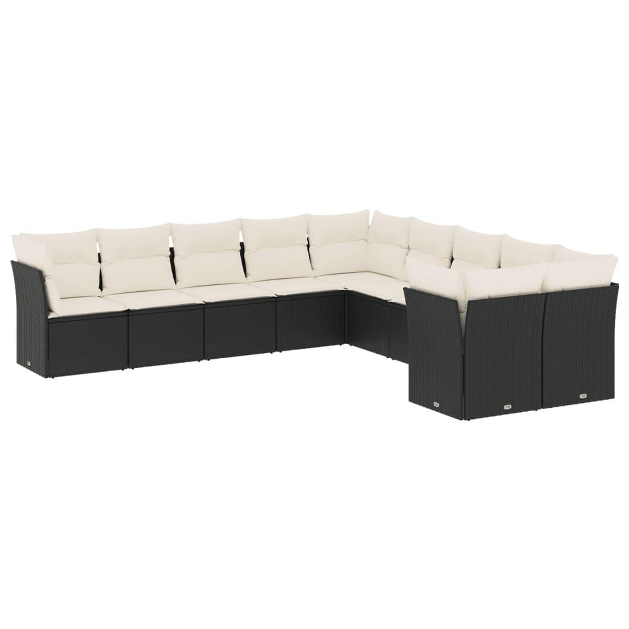 Voir la diapositive 2 : VIDAXL Salon de jardin 10 pcs avec coussins noir resine tressee