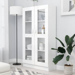VIDAXL Armoire a vitrine Blanc 82,5x30,5x150 cm Bois d'ingenierie