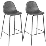 TOILINUX Lot de 2 Chaises de bar Vladi. Coloris disponibles : Gris, Marron