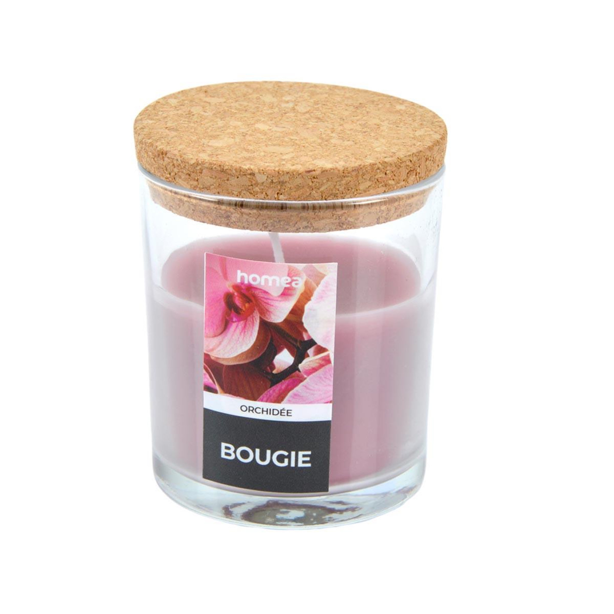 HOMEA Bougie verrine parfumée  essentiel ii  8cm orchidée