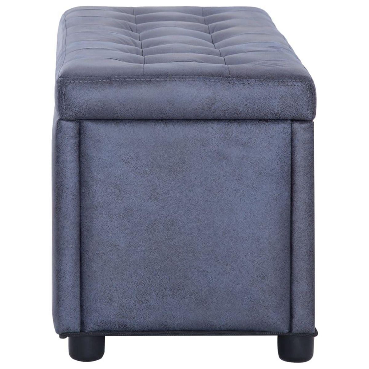 VIDAXL Pouf de rangement 87,5 cm Gris Similicuir daim