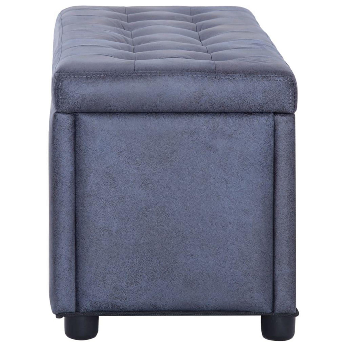VIDAXL Pouf de rangement 87,5 cm Gris Similicuir daim