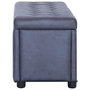 Voir la diapositive 3 : VIDAXL Pouf de rangement 87,5 cm Gris Similicuir daim