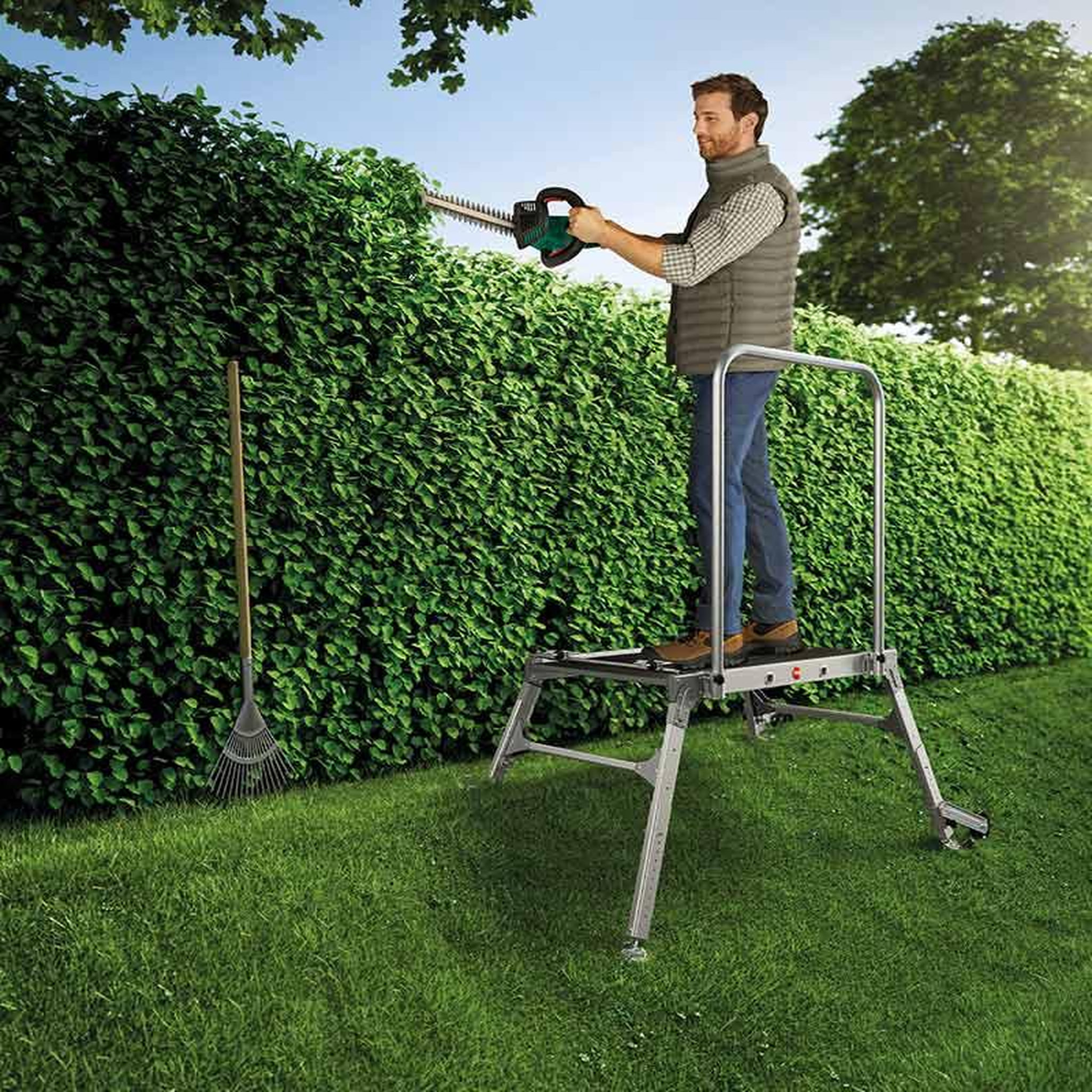 Voir la diapositive 2 : HAILO Plateforme de travail pour jardin en aluminium Hailo LP Outdoor