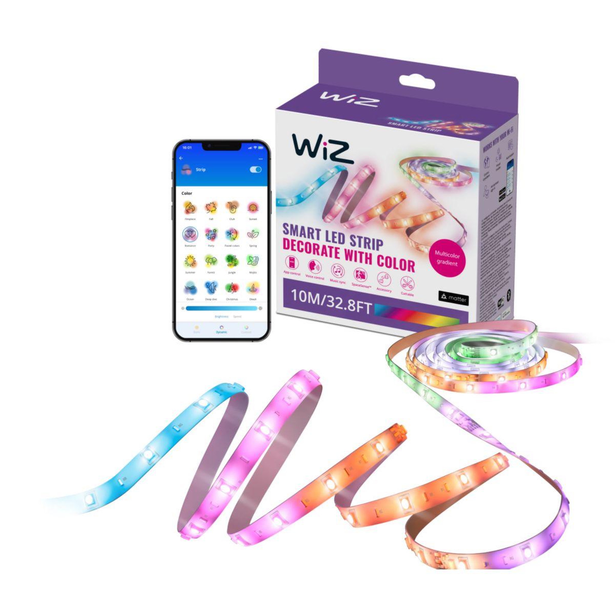 WIZ Bandeau LED RGBIC Couleur gradient 10m (5m+5m)