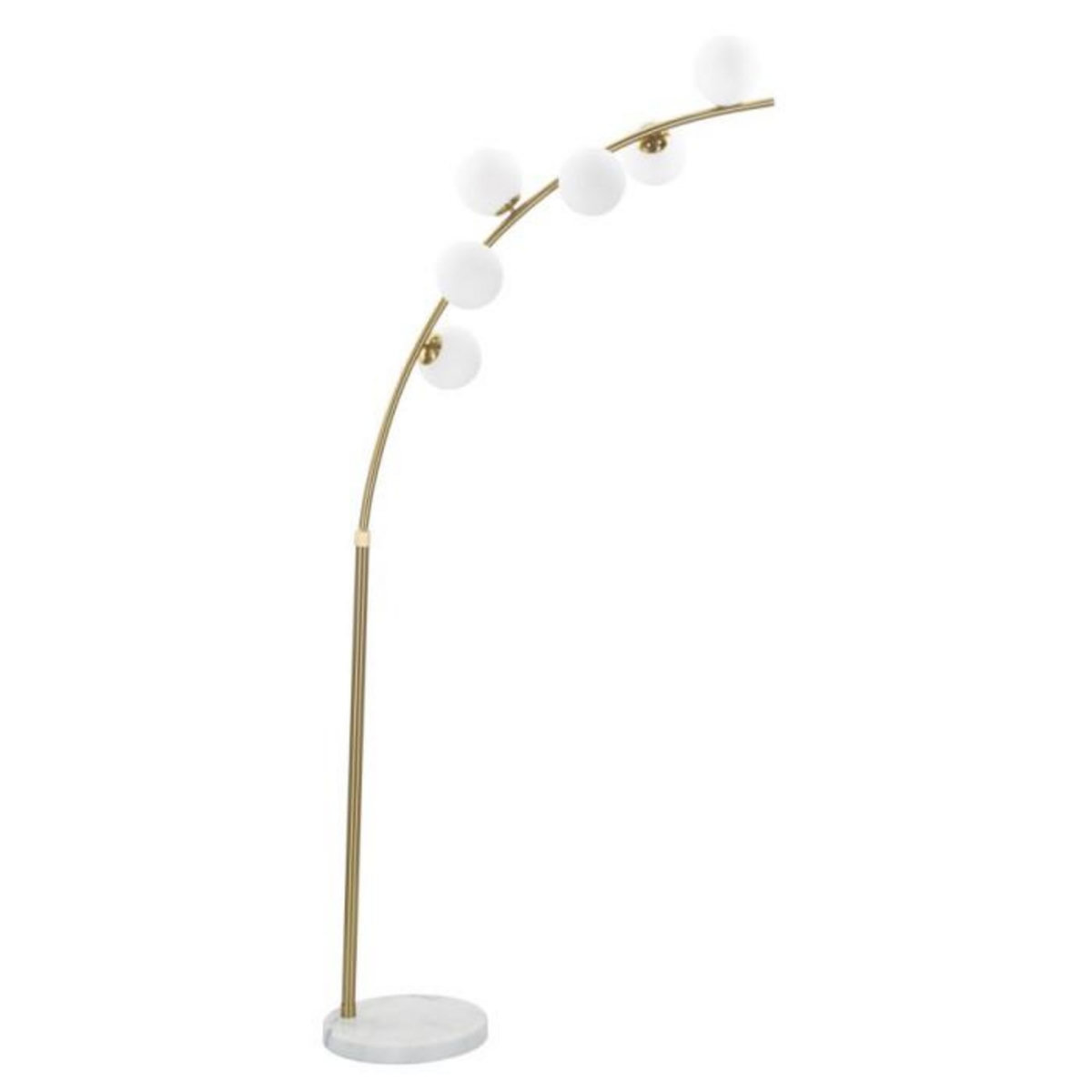 Paris Prix Lampadaire Arc 6 Sphères  Luci  220cm Blanc & Or