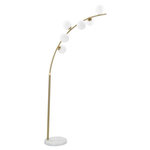 Paris Prix Lampadaire Arc 6 Sphères  Luci  220cm Blanc & Or