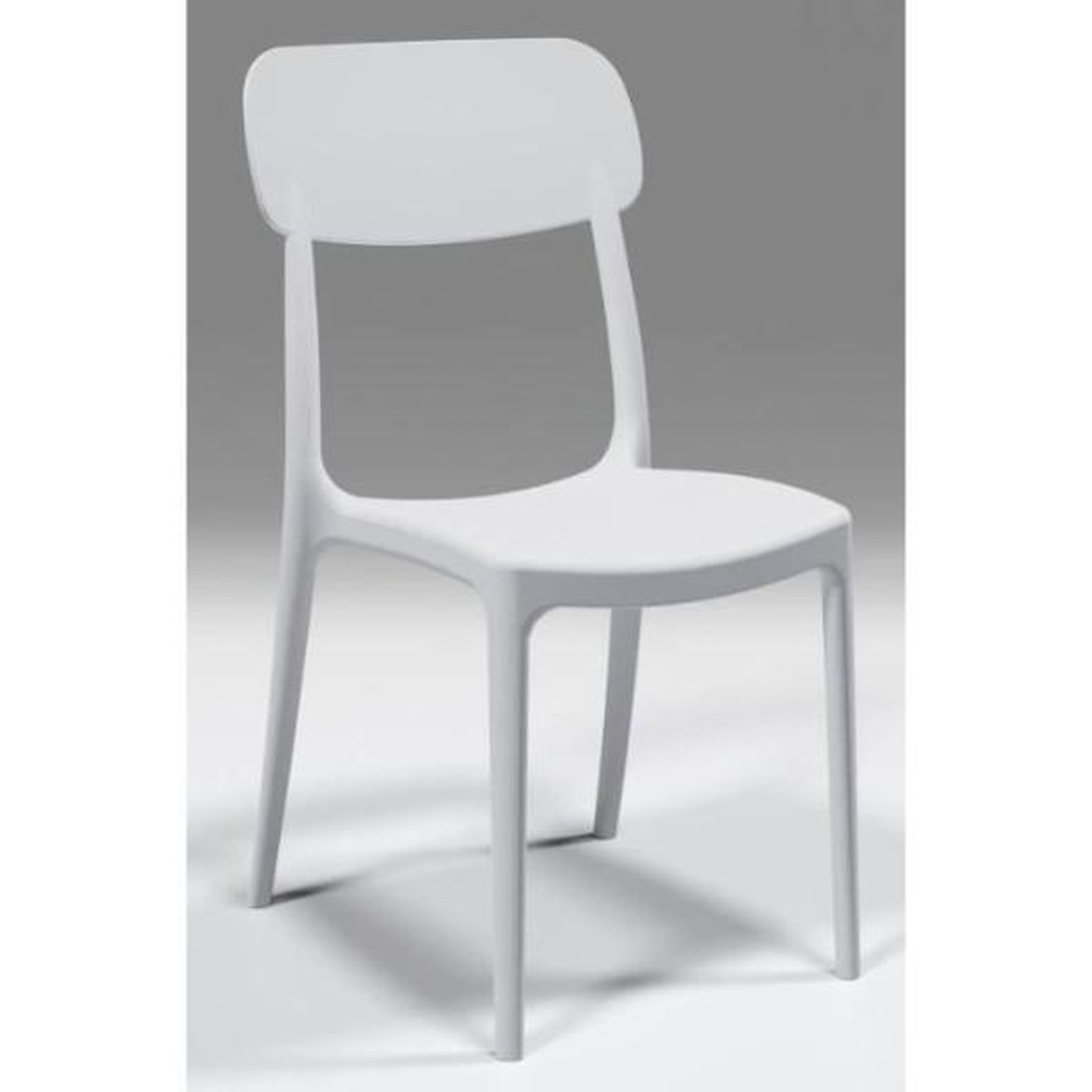 Voir la diapositive 1 : MARKET24 Chaise de jardin CALIPSO ARETA - Blanc - Lot de 4 - 53 x 46 x H 88 cm - Résine de synthese