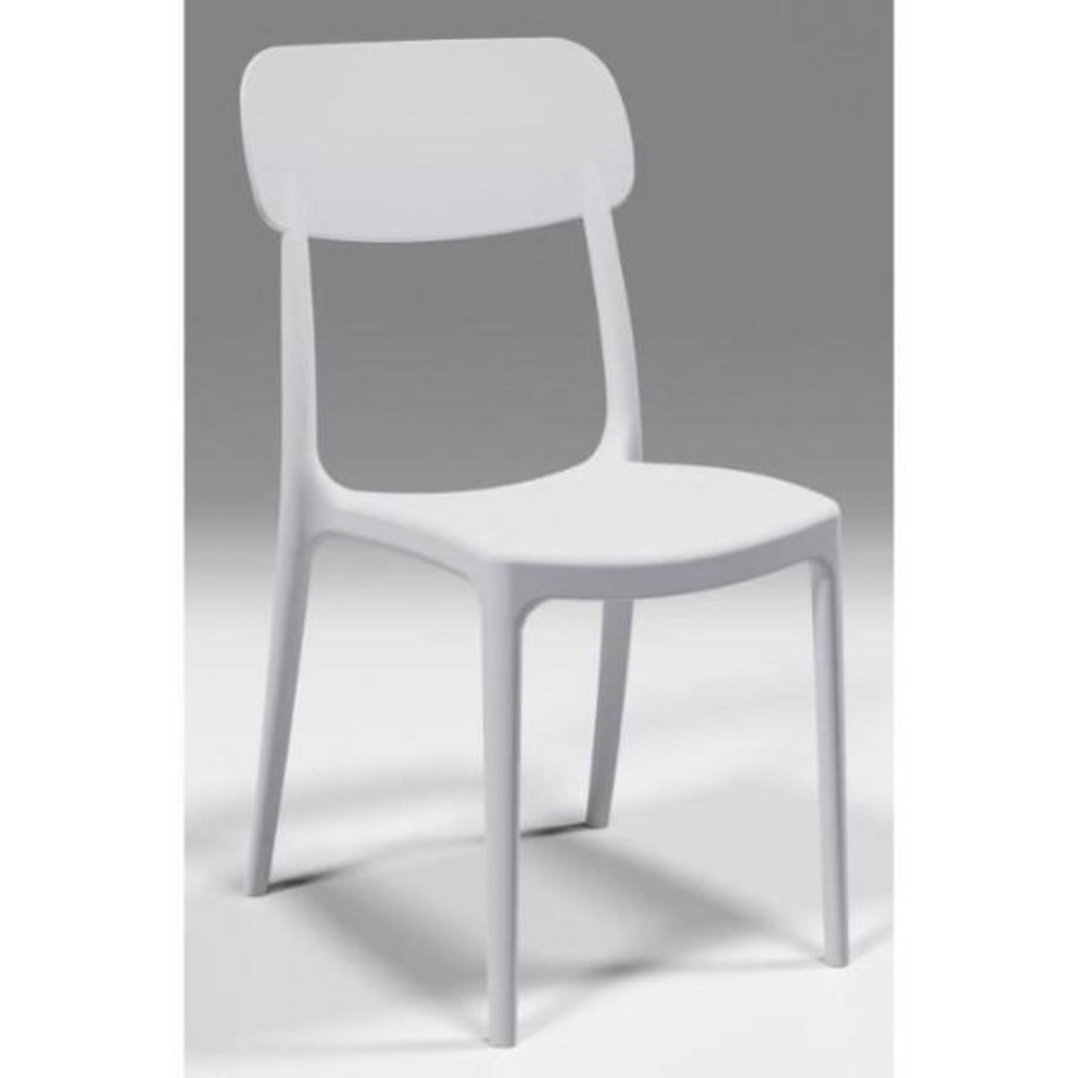 MARKET24 Chaise de jardin CALIPSO ARETA - Blanc - Lot de 4 - 53 x 46 x H 88 cm - Résine de synthese