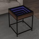 VIDAXL Table basse avec LED Infinity chene marron 40x40x51 cm