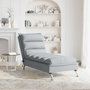 Voir la diapositive 3 : VIDAXL Chaise longue de massage avec coussins gris clair tissu