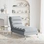 Voir la diapositive 3 : VIDAXL Chaise longue de massage avec coussins gris clair tissu