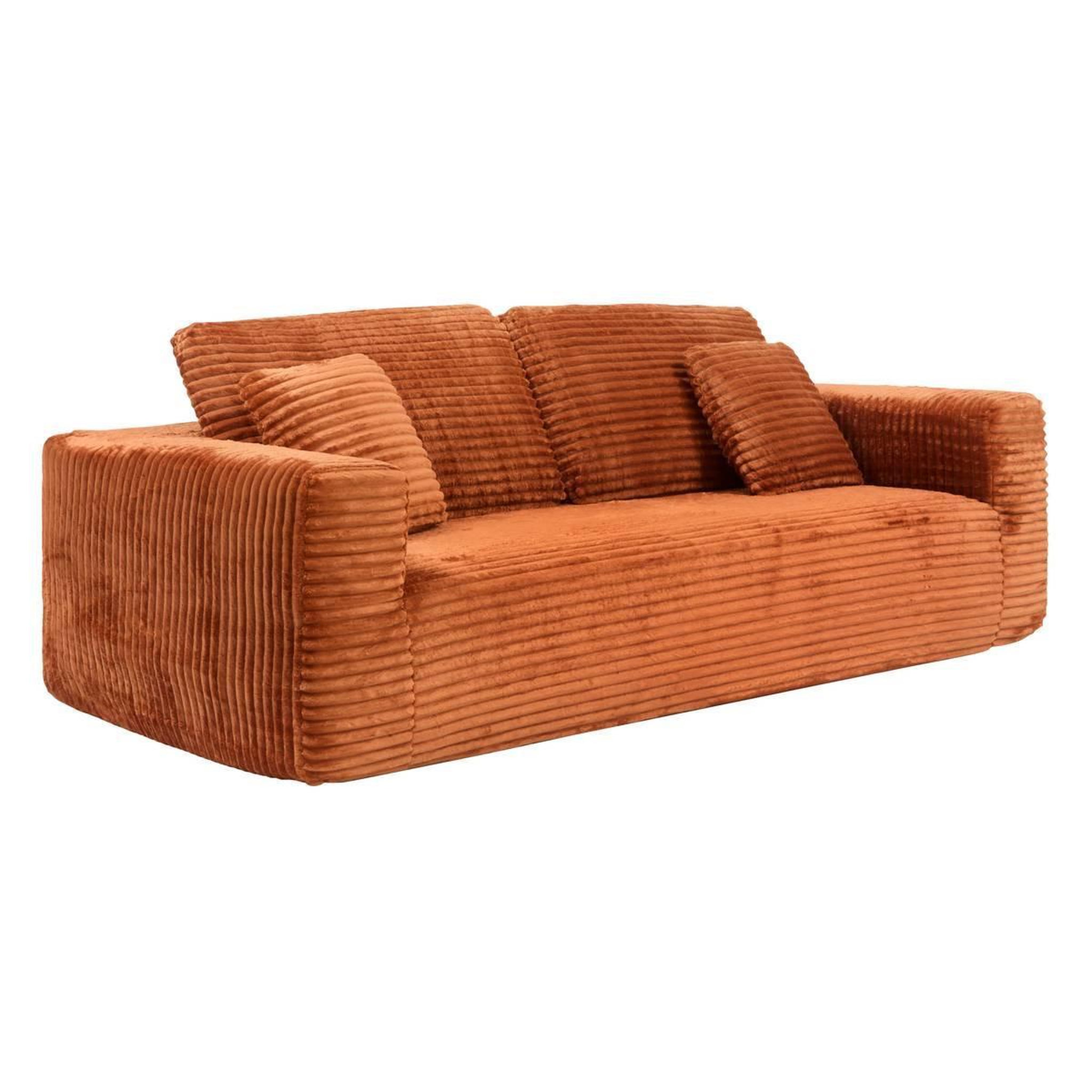 ATMOSPHERA Canapé 3 Places Côtelé  Solka  227cm Ambre